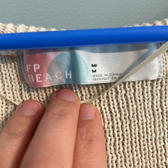 Free People Living In This Sweater Set Free People Beach No Cardigan sz M White - Picture 7 of 8